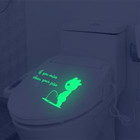 1 Sheet Figure Graphic Luminous Toilet Sticker