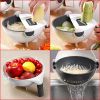 9 In 1 Multi-function Vegetable Cutting Artifact; Household Potato Shredding Machine; Manual Kitchen Artifact; Cutting Vegetable Draining