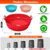 3Pcs Reusable Foldbale Air Fryer Silicone Pot 464¬∞F Heat Resistant Round Replacement of Parchment Liners 3 Food Grade Baking Basket Pans for 4+Quart