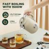 Electric Tea Kettle with Thermometer, KOIOS 1.7L 1500W BPA-Free Stainless Steel Fast Water Boiler with LED Indicator, Cordless Electric Tea Pot, 360¬∞