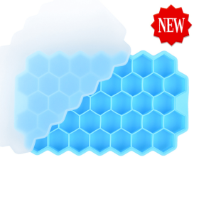 1pc Ice Tray Mold; Honeycomb Silicone Ice Tray; Hexagonal Ice Tray; 37 Grids Honeycomb Ice Tray; Ice Cube Mold; Honeycomb Ice Box; Ice Ball (Color: Blue)