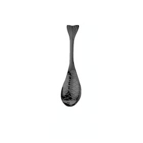 1pc Fish Shape Spoon; Creative Stainless Steel Household Soup Spoon; Teaspoon; Drink Mixing Spoon; Soup Spoon For Home Kitchen Restaurant (Color: Black, size: 6.7inch)