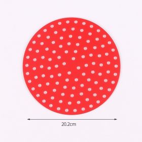 1pc 7.5in/8in/9in Air Fryer Liner Silicone Air Fryer Mat (Style: Round 8in, Color: Red)