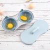 1pc Microwave Egg Poacher; Silicone Double Egg Poaching Cups; Egg Maker Poached; Egg Steamer; Kitchen Gadget