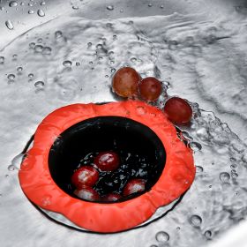 2pcs Flower Shaped Sink Strainer; Shower Sink Drains Cover; Kitchen Sink Colander; Sewer Hair Filter; Kitchen Accessories (Color: Blue+Red)