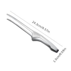 1pc Barbecue Clip Stainless Steel Food Clip; Baking Bread Clip; Hotel Restaurant Squeegee Clip (Color: 24cm-silvery)