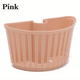 1PC Sink Plastic Hanging Basket; Faucet Rack Drainer Sponge Storage Rack Spout Holder Kitchen Bathroom Rack; 2.75*4.92in (Color: Pink)