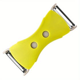 1pc; Fruit Peeler; Vegetable Peeler; Creative Peeler; Stainless Steel Peeler; Potato Peeler; Kitchen Apple Peeler; Melon Planer; Kitchen Gadgets (Items: Double Head Scraper)