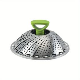 1pc; Foldable Steamer Rack; Stainless Steel Steamer Basket; Folding Steamer Insert For Veggie; Fish; Seafood; Bun; And More; Kitchen Gadgets; Kitchen (size: medium)