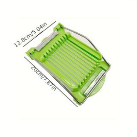 1pc, Multifunctional Luncheon Meat Cutter, Stainless Steel Egg Cutter, Cutting 10 Pieces For Fruit Onion Soft Food Roast Legs, Spam Slicer, Kitchen To (Color: Green Luncheon Meat Slicer)