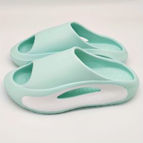 Men's Color Block Slides Casual Lightweight Non Slip Slippers, Open Toe Shoes For Indoor Outdoor Beach Shower, Spring And Summer (Color: Cyan, size: 10.5-11)