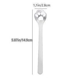 1/5pcs, Stainless Steel Hollow Out Kawaii Cat Claw Spoon, Mixing Spoon, Cake Dessert Spoon, Cookie Mold (Quantity: 1pc, Items: Hollow Cat Claw Spoon)