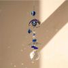 1pc Blue Butterfly Evil Eye Crystal Sun Catcher - Indoor Window Suncatcher with Prism Ball - Rainbow Maker for Good Luck and Hanging Ornament for Home