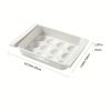 2pcs Kitchen Refrigerator Freshness Storage Boxes; 12 Grids Egg Storage Boxes; Multifunctional Drawer Type Food Divided Storage Boxes