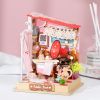 Robotime DIY Taste Life Kitchen Doll House with Furniture Children Adult Miniature Dollhouse Bubble Bath Wooden Kits Toy Gift DS