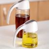 1pc Glass Oil Pot; Seasoning Jar; Gravity Automatic Opening; Leak-proof; Kitchen Accessories