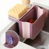 1pc Multifunctional Folding Trash Can; Kitchen Sink Telescopic Drain Basket; Suction Cup Foldable Hanging Shelf; Kitchen Sink Dry And Wet Separation T