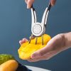 1pc 304 Stainless Steel Mango Divider Cuber Divider; Mango Slicer Peeler Cutter; 4-in-1 Fruit Cutter Pear Divider Mango Peeler Splitter Pitter Remover