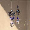 1pc Blue Butterfly Evil Eye Crystal Sun Catcher - Indoor Window Suncatcher with Prism Ball - Rainbow Maker for Good Luck and Hanging Ornament for Home