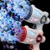 1pc, Bubble Gun, Electric Automatic Soap Rocket Bubble Machine, Portable Outdoor Party Gifts, Wedding Party Supplies, LED Light Blower Playthings, Bir