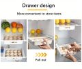 2pcs Kitchen Refrigerator Freshness Storage Boxes; 12 Grids Egg Storage Boxes; Multifunctional Drawer Type Food Divided Storage Boxes