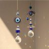 1pc Blue Butterfly Evil Eye Crystal Sun Catcher - Indoor Window Suncatcher with Prism Ball - Rainbow Maker for Good Luck and Hanging Ornament for Home