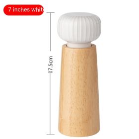 Manual Ceramic Pepper Seasoning Grinding Bottle (Option: 7 Inch White)