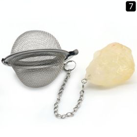 Natural Raw Gemstone Filter Ball Stew Ingredients Ball Stainless Steel Tea Filter Kitchen Gadgets (Option: Citrine)